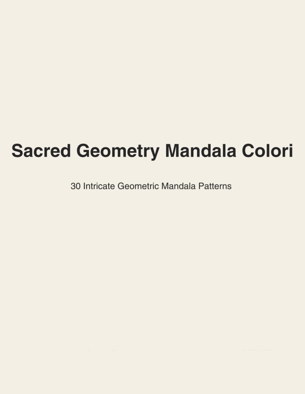 Sacred Geometry Mandala Coloring Book for Adults cover